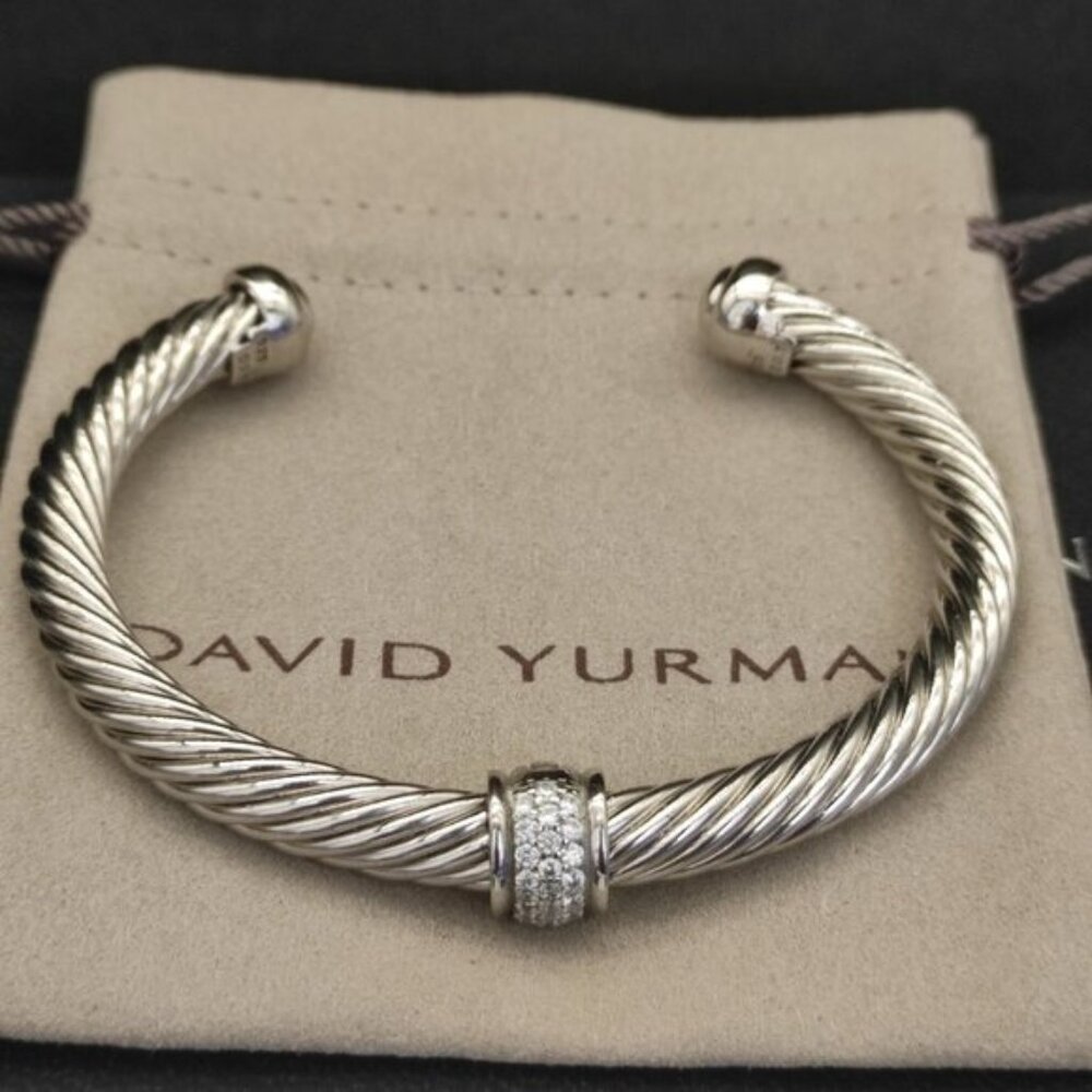 David Yurman 7mm Silver Beaded Bracelet